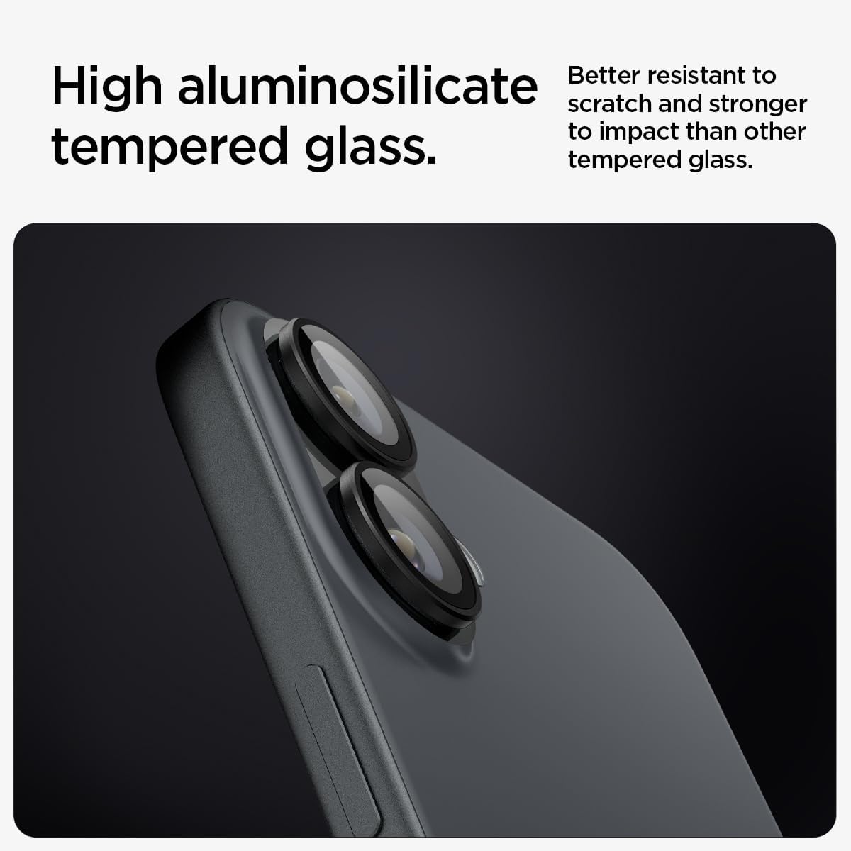 Spigen GlasTR EZ Fit Optik Pro - Protector para lente de cámara iPhone 16 / 16 Plus