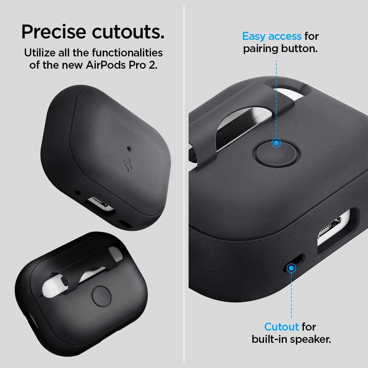 Airpods Pro 2nd Gen Silicone Fit Case with Lanyard Strap