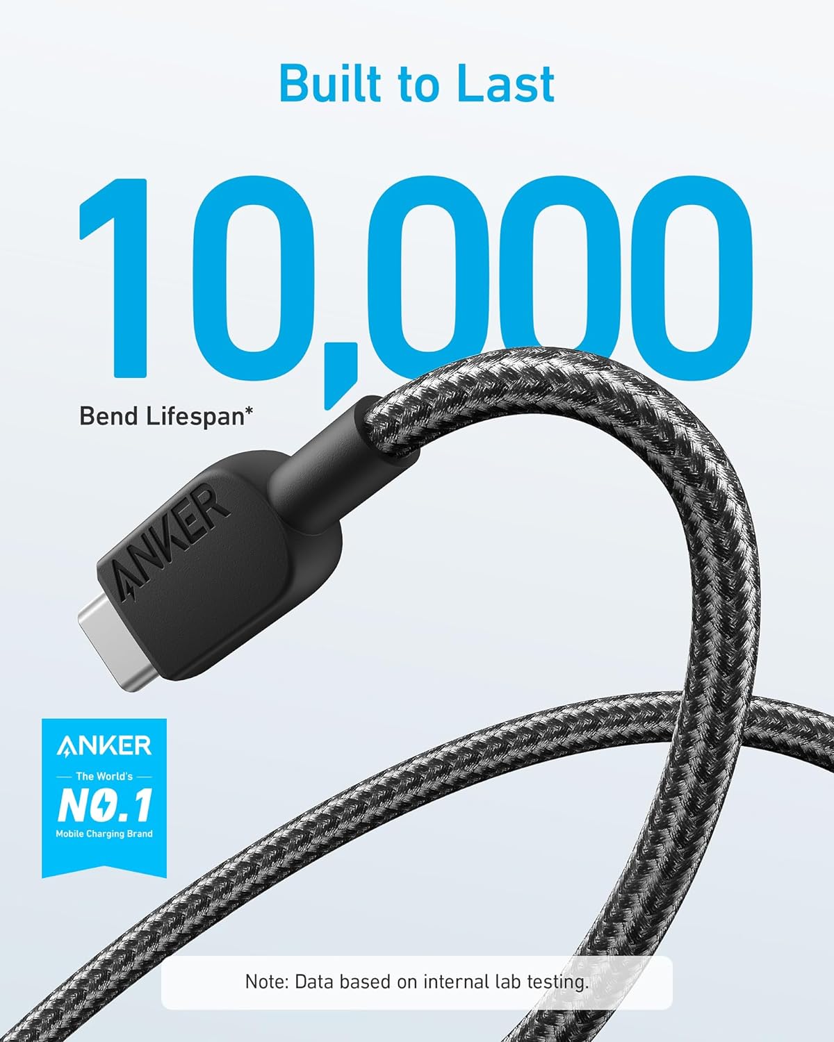 Anker 310 - cable USB a USB C (Compatible con CarPlay en modelos iPhone 15)